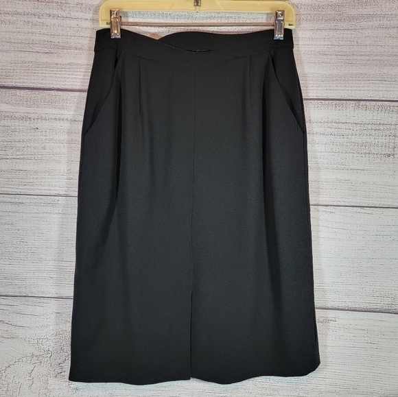 GIORGIO Armani Classic Keyhole Waist Pencil Skirt Black - Picture 1 of 4